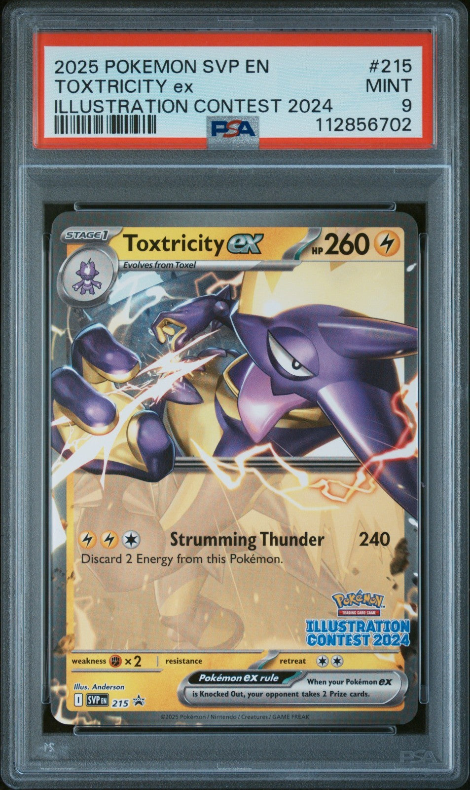 SVP215 Toxtricity ex PSA 9 Illustration Contest 2024 Promo Free Combined Postage