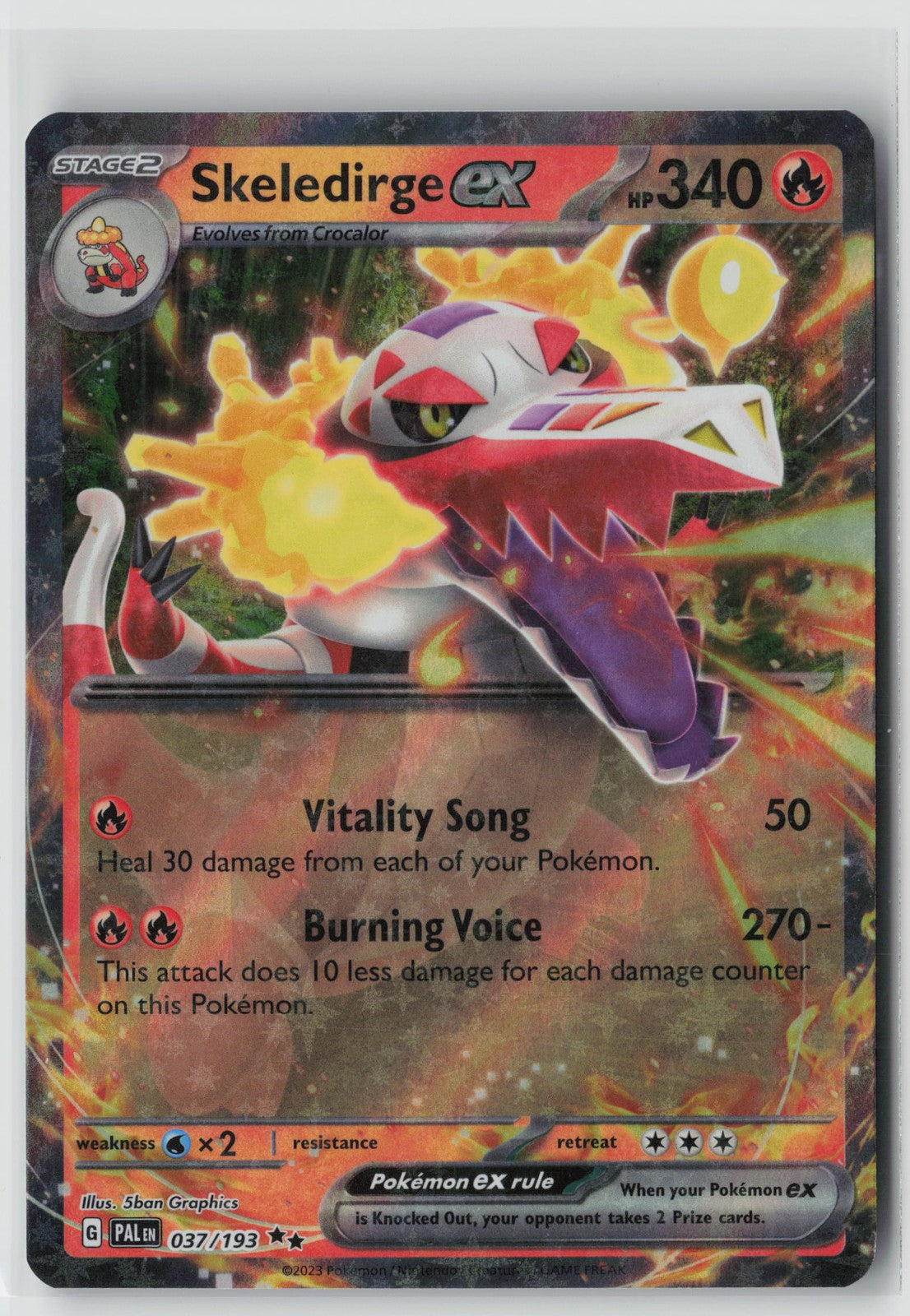 Skeledirge ex - 037/193 – SV02: Paldea Evolved Pokémon Card NM