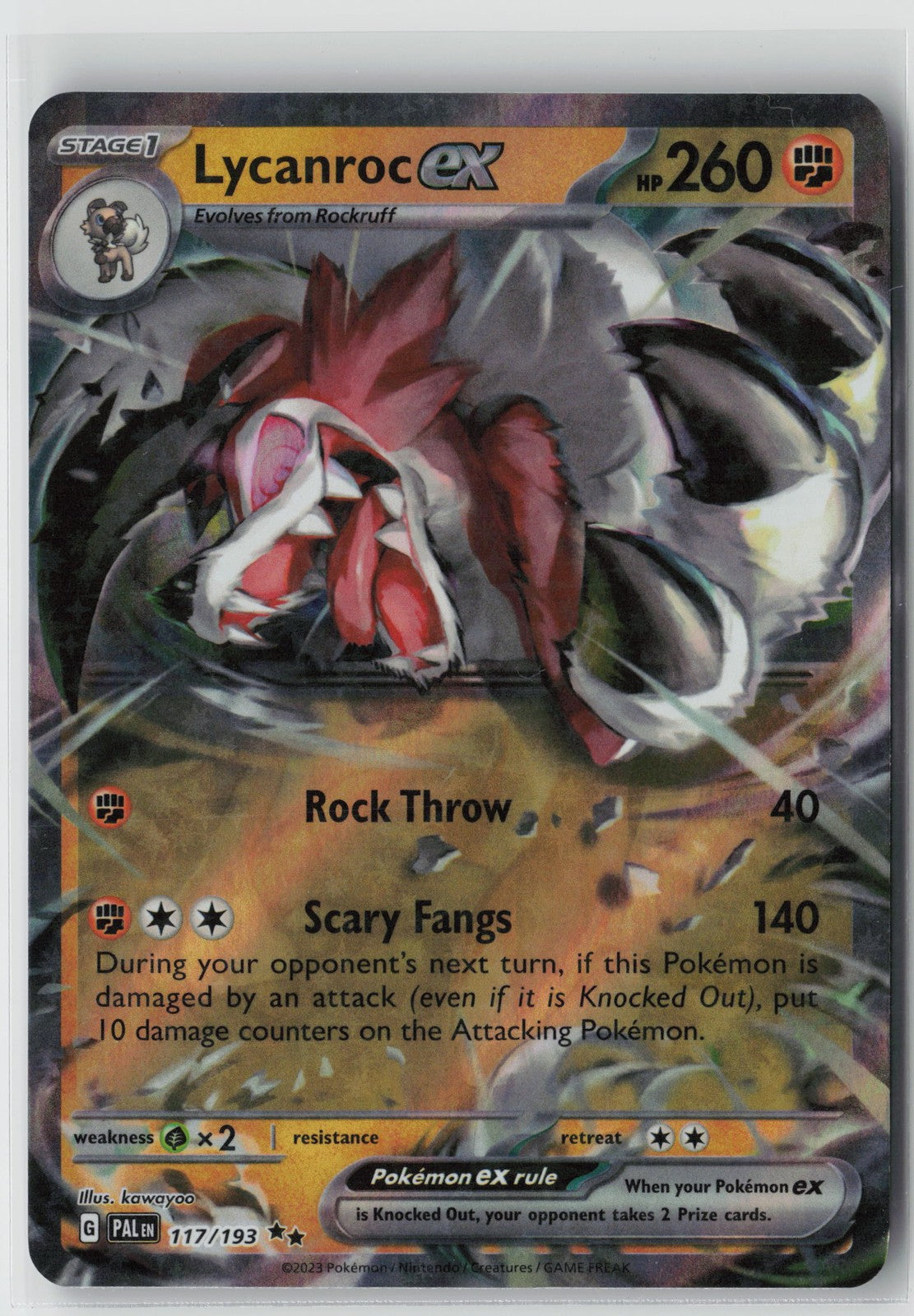 Lycanroc ex 117/193 – SV02: Paldea Evolved Pokémon Card NM