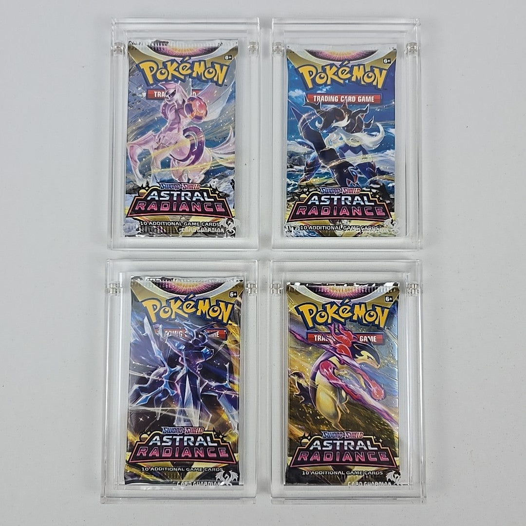 Pokémon Astral Radiance Booster Pack Art Set (4) + Card Guardian Acrylic Cases
