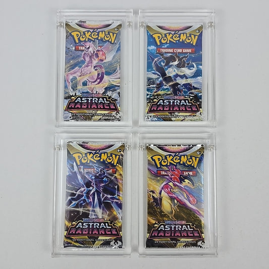 Pokémon Astral Radiance Booster Pack Art Set (4) + Card Guardian Acrylic Cases