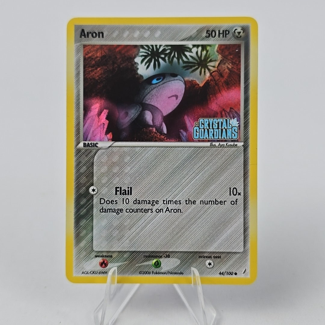 44/100 Aron Stamped EX Crystal Guardians LP Pokemon Free Combined Postage