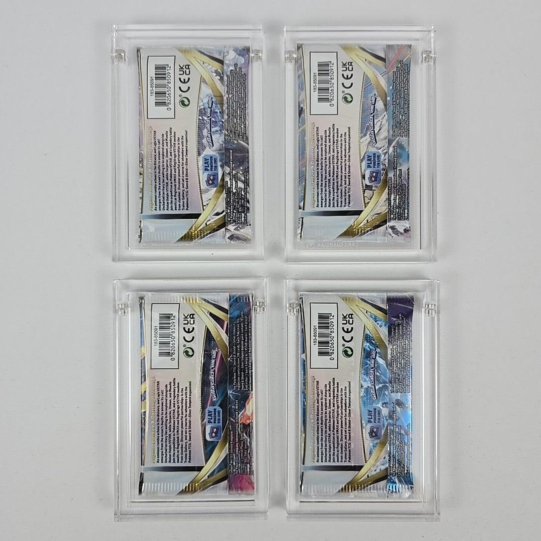 Pokémon Silver Tempest Booster Pack Art Set (4) + Card Guardian Acrylic Cases
