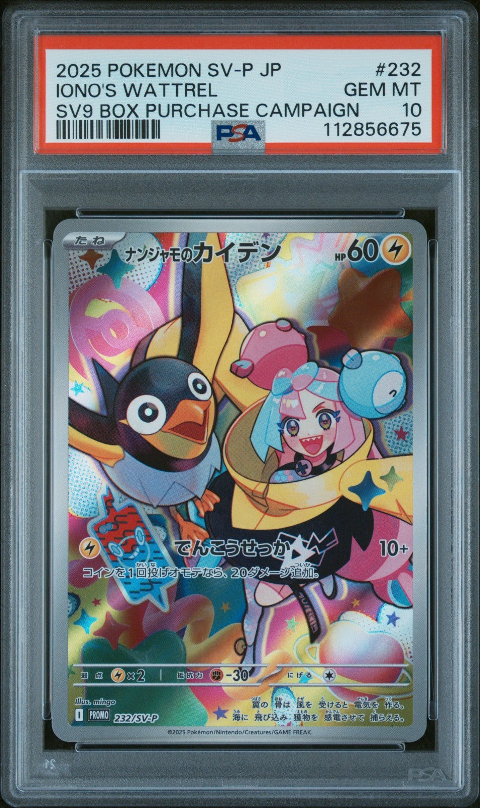 PSA 10 Iono’s Wattrel 232/SV-P SV9 Box Purchase Promo – Pokémon TCG