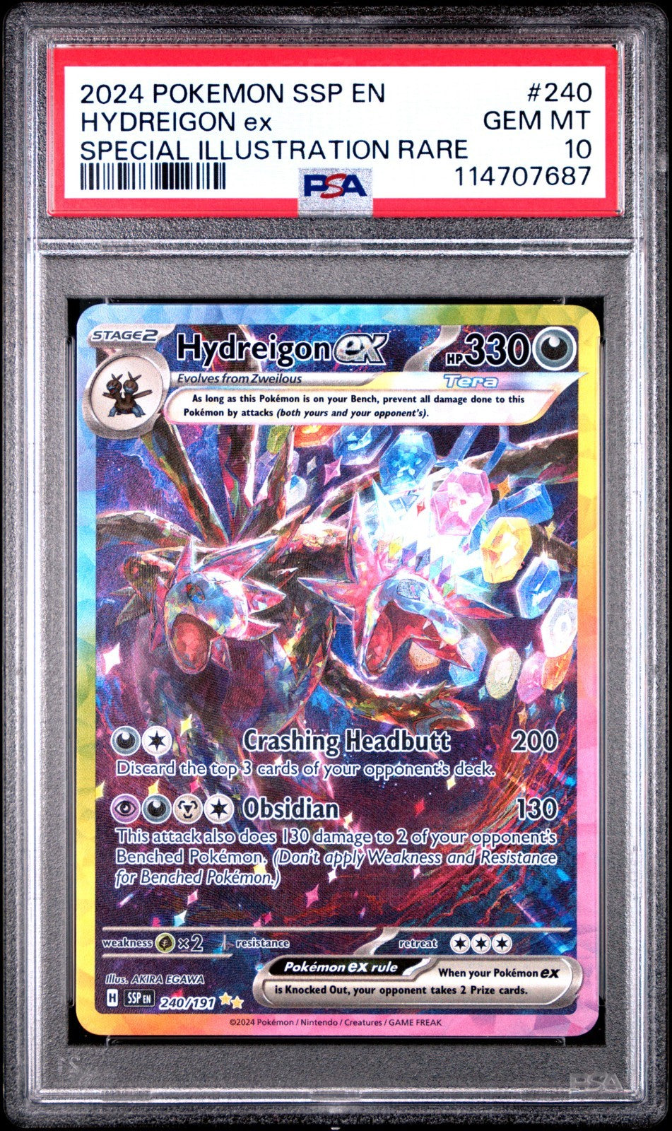 PSA 10 240/191 Hydreigon ex 2024 Surging Sparks Pokemon Free Combined Postage