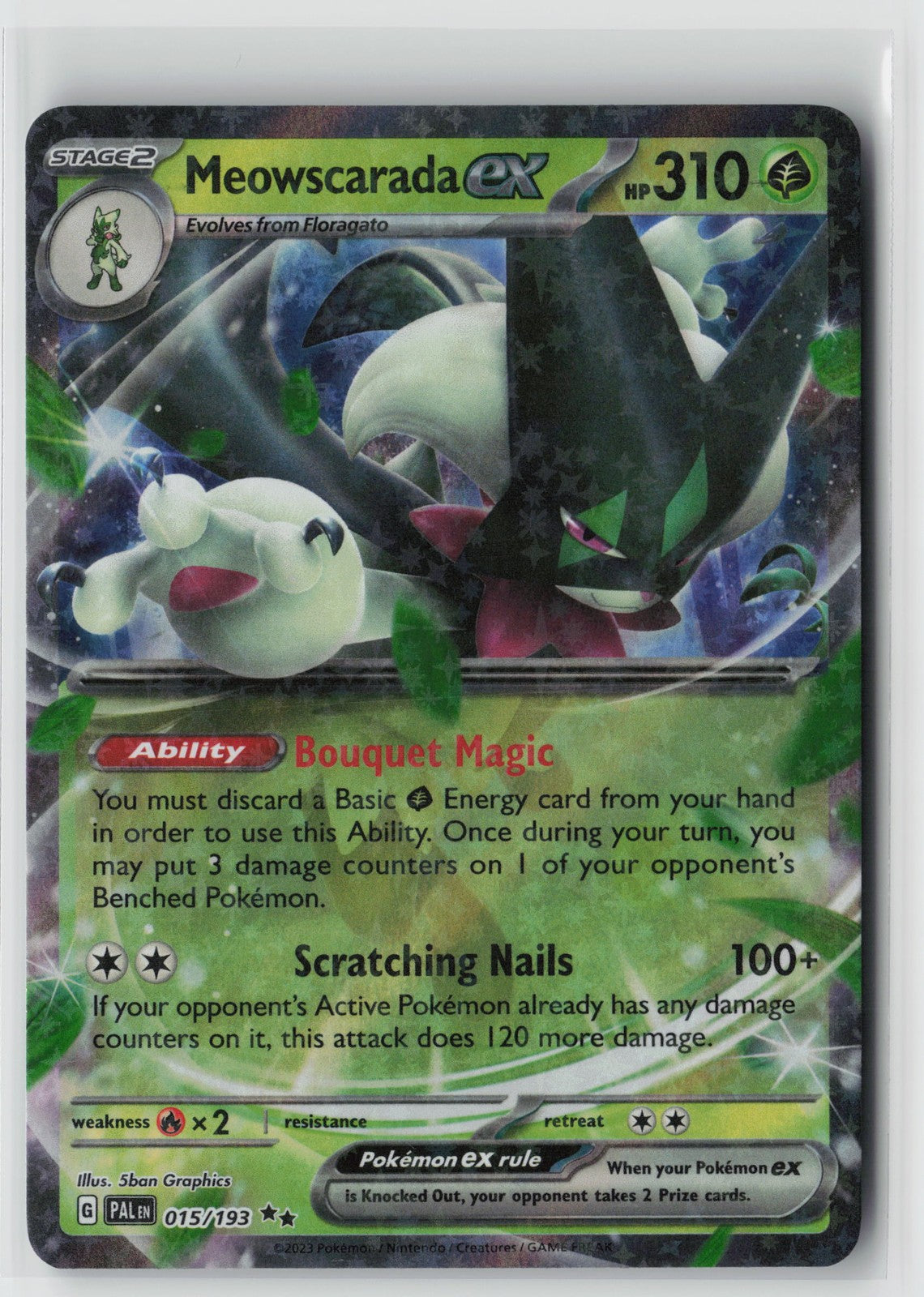 Meowscarada ex - 015/193 – SV02: Paldea Evolved Pokémon Card NM
