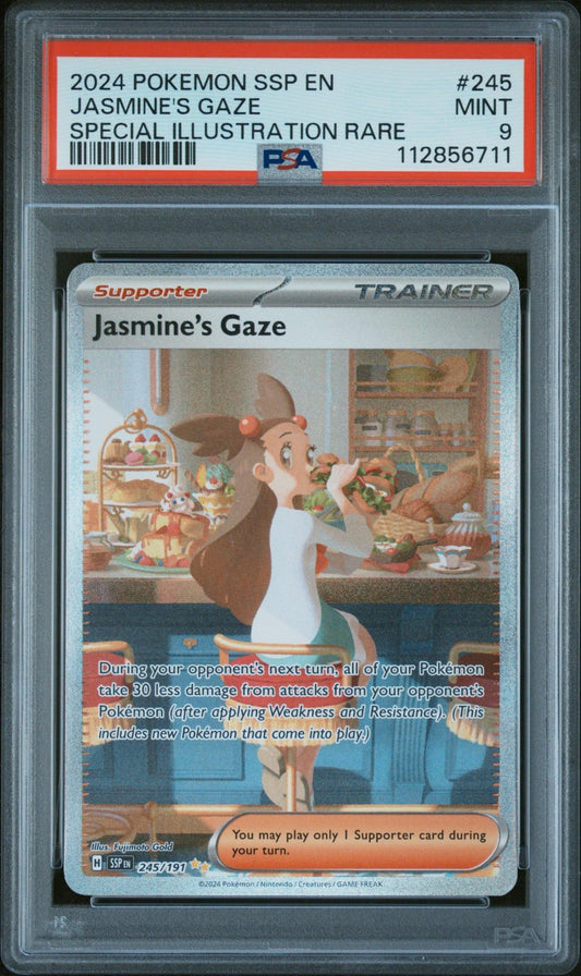 245/191 Jasmine’s Gaze PSA 9 Surging Sparks SIR Pokemon Free Combined Postage