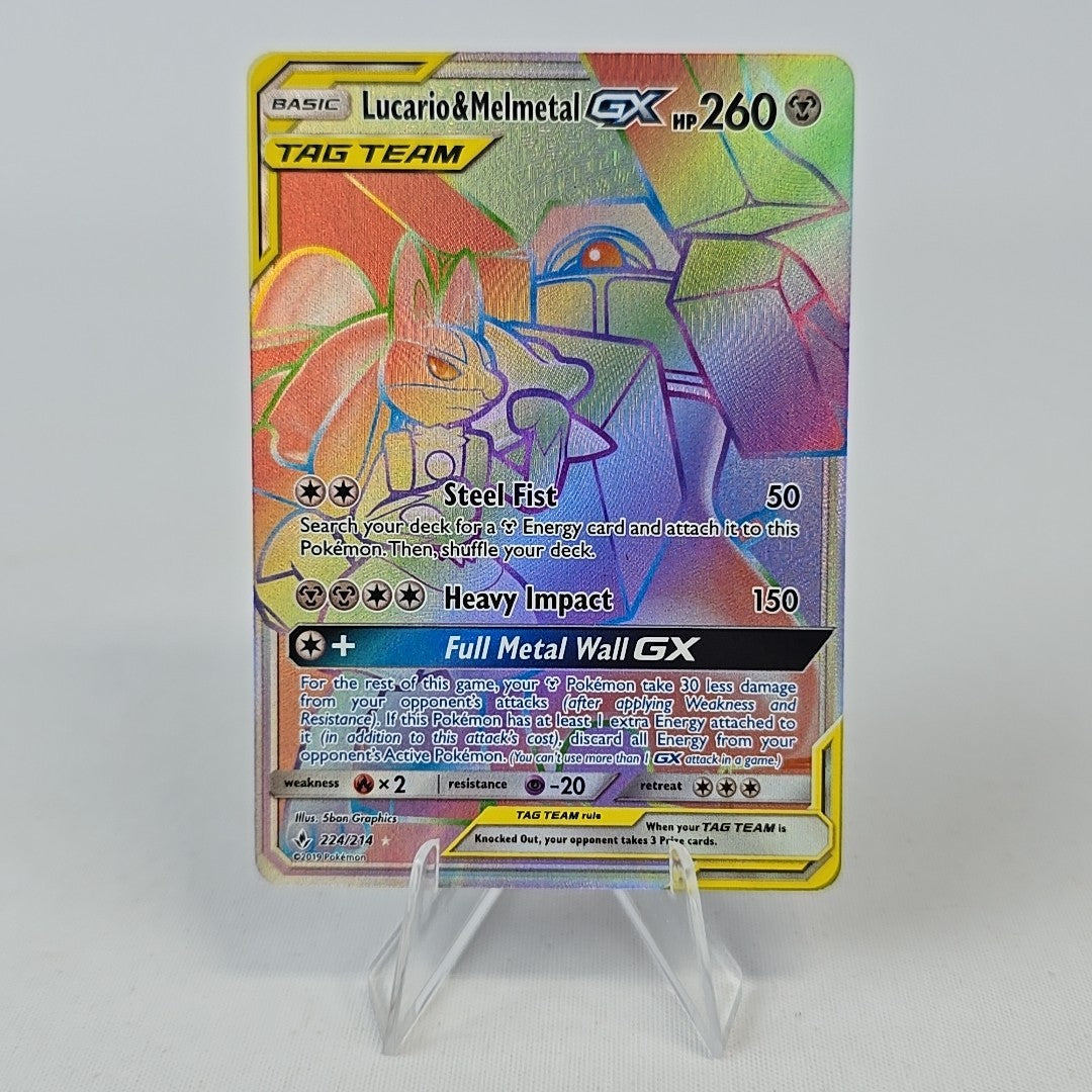 Lucario Melmetal GX 224/214 Unbroken Bonds Secret Rare NM Pokémon TCG