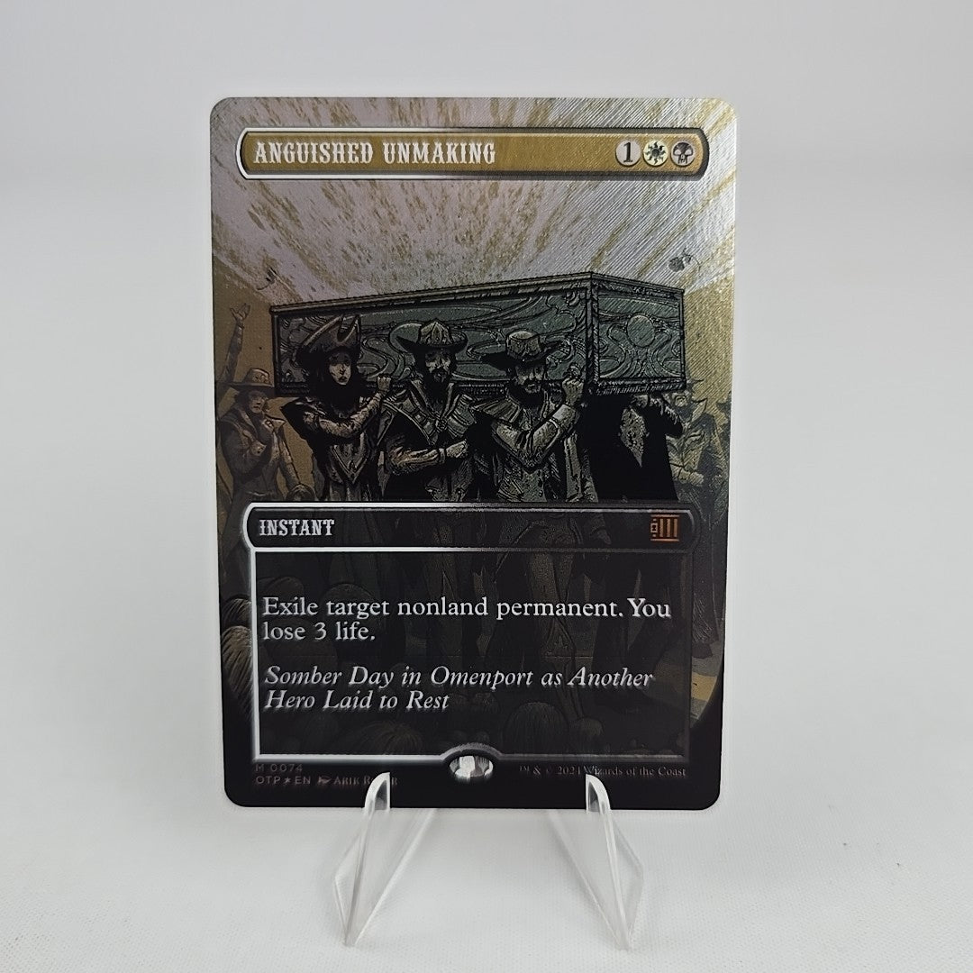 074 Anguished Unmaking Textured Foil OTJ MTG Free Combined Postage