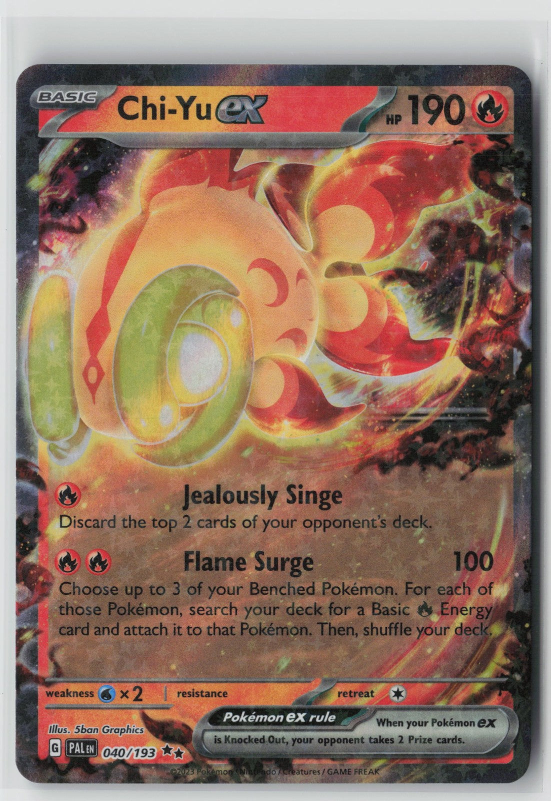 Chi-Yu ex - 040/193 – SV02: Paldea Evolved Pokémon Card NM