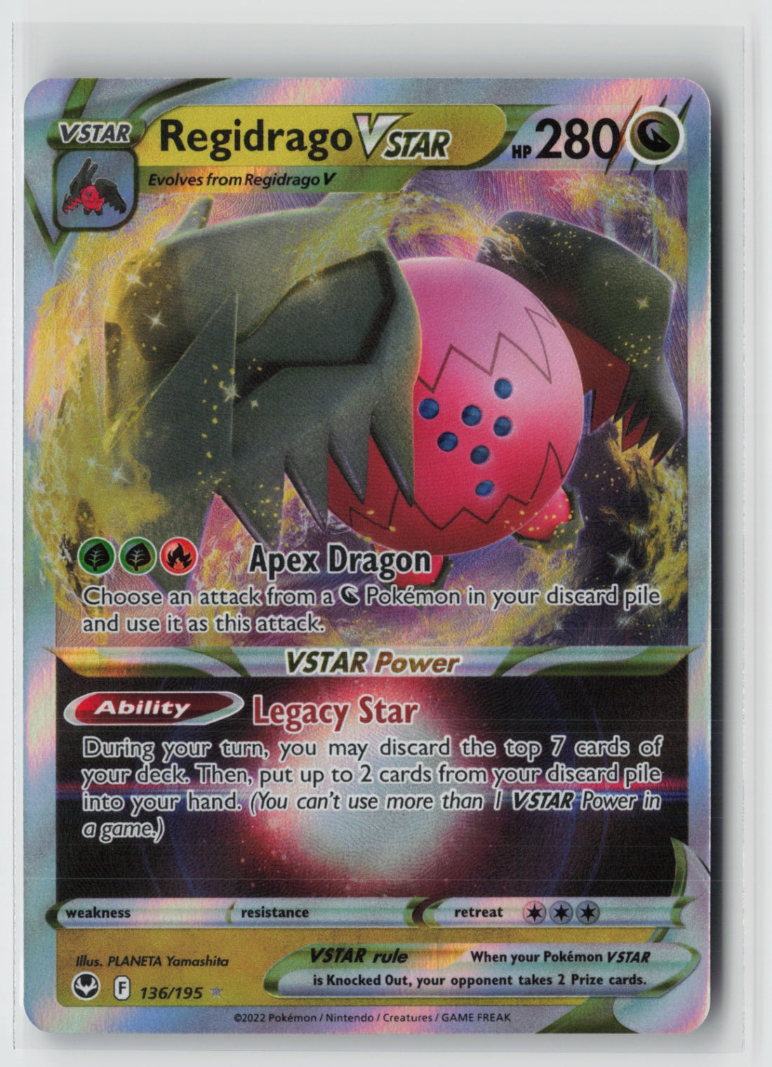Regidrago VSTAR 136/195 – SWSH12: Silver Tempest Pokémon Card NM