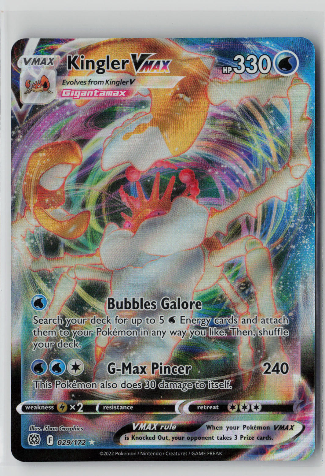 Kingler VMAX 029/172 – Brilliant Stars Pokémon Card NM