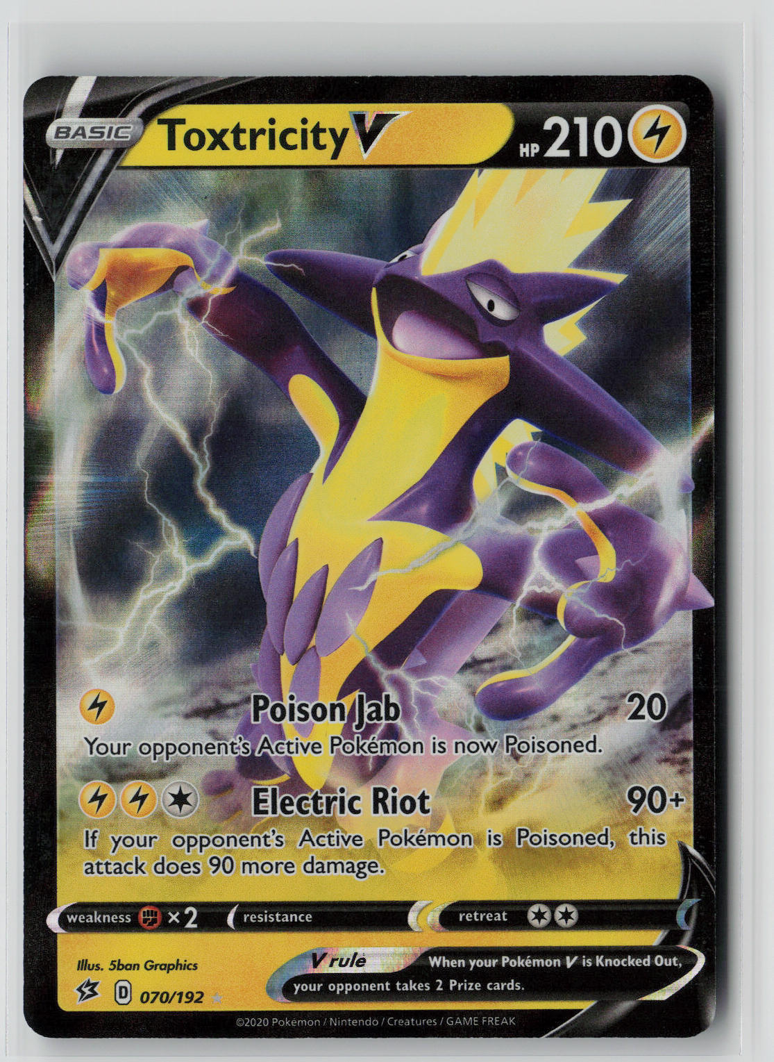 Toxtricity V 070/192 – Rebel Clash Pokémon Card NM