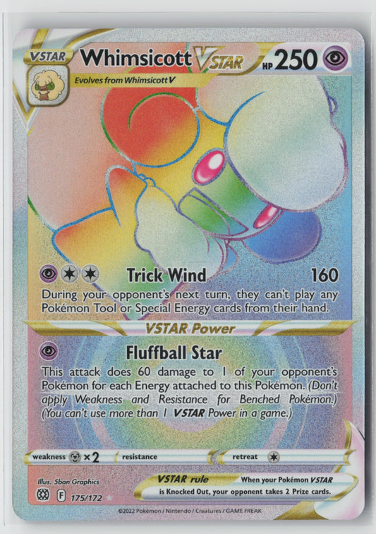 Whimsicott VSTAR (Secret) 175/172 – SWSH09: Brilliant Stars Pokémon Card NM