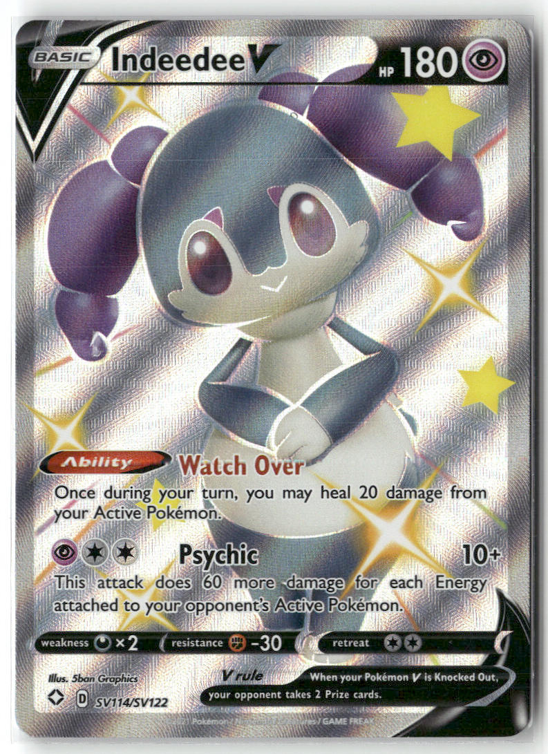 Indeedee V SV114/SV122 – Shining Fates: Shiny Vault Pokémon Card NM