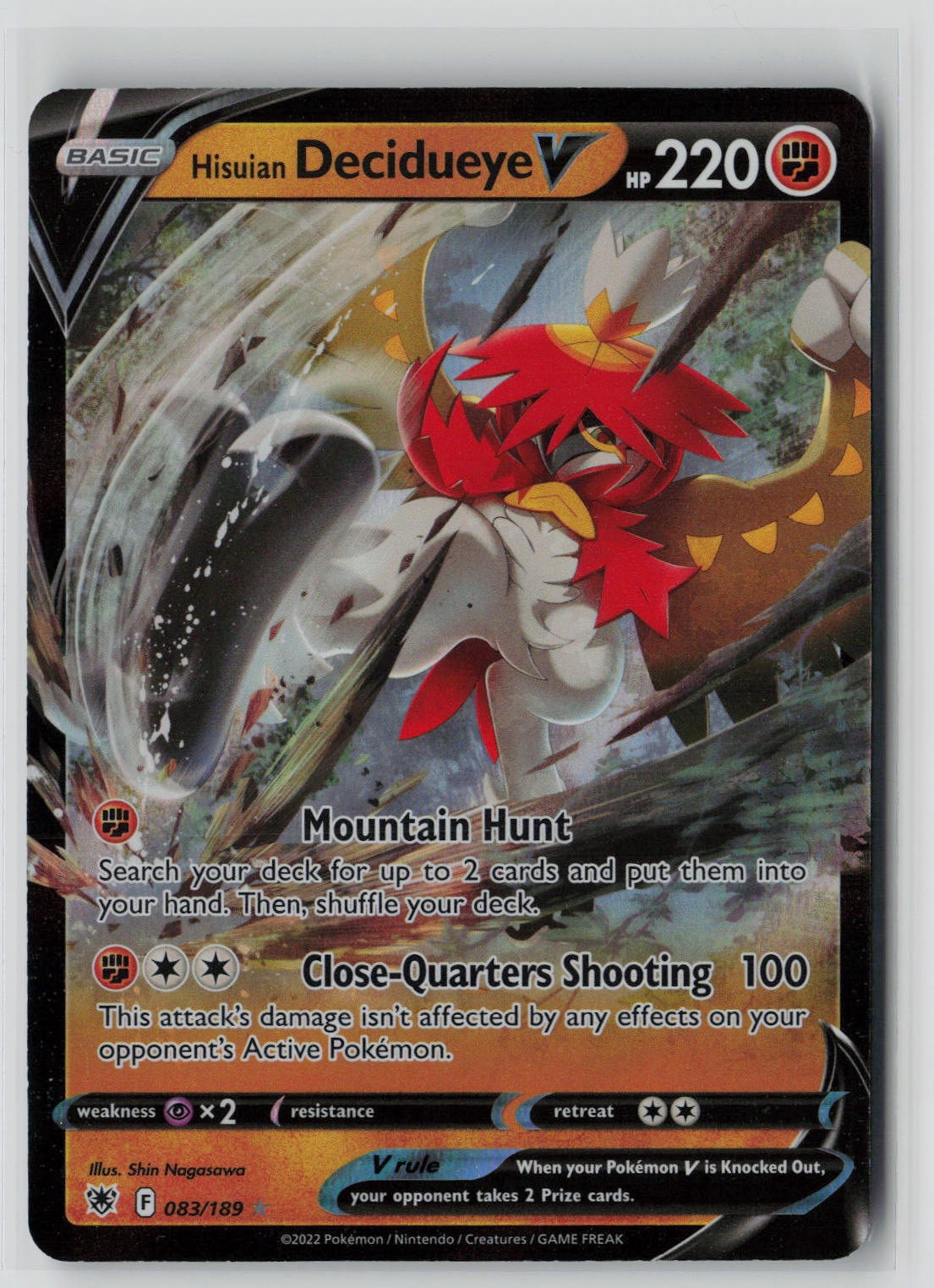 Hisuian Decidueye V 083/189 – Astral Radiance Pokémon Card NM
