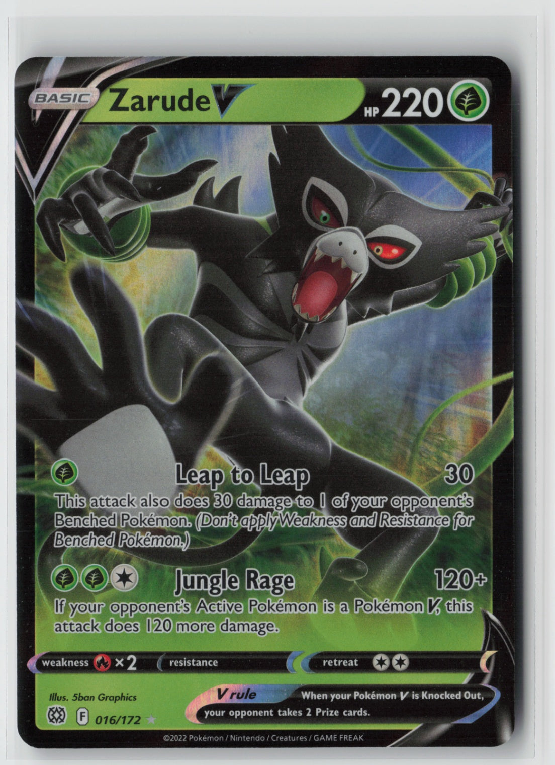 Zarude V 016/172 – SWSH09: Brilliant Stars Pokémon Card NM