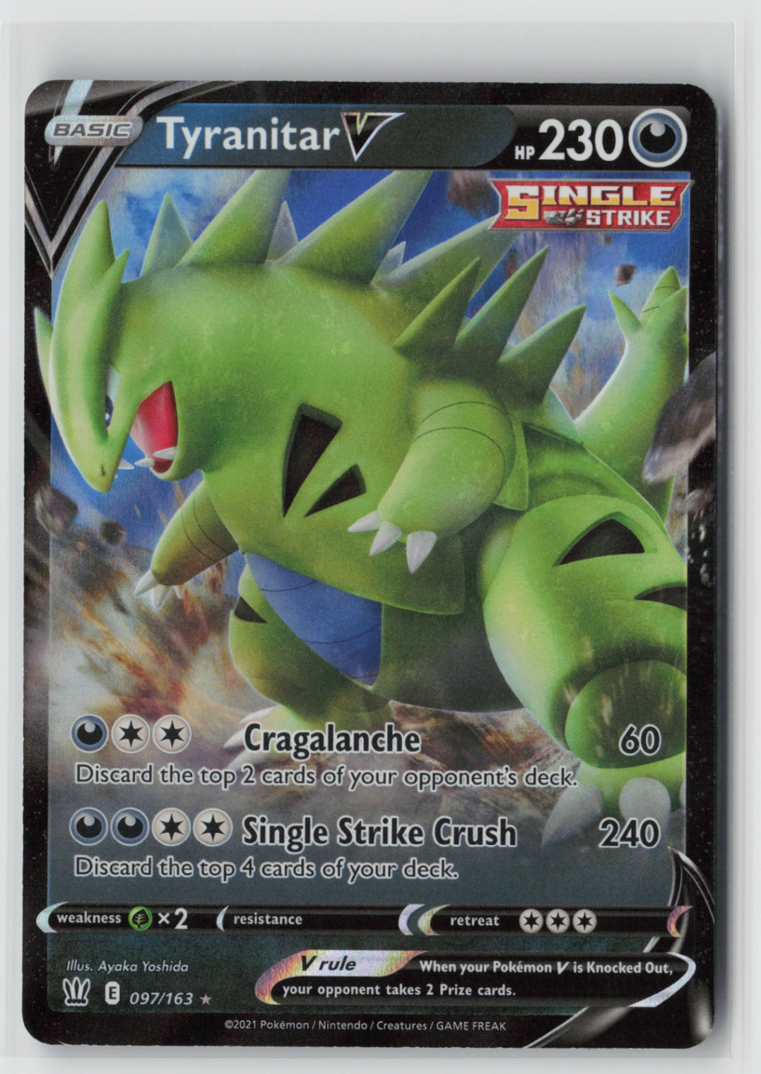 Tyranitar V 097/163 – SWSH05: Battle Styles Pokémon Card NM