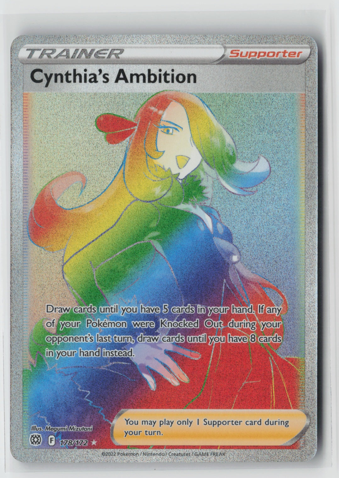 Cynthia's Ambition (Secret) 178/172 – SWSH09: Brilliant Stars Pokémon Card NM