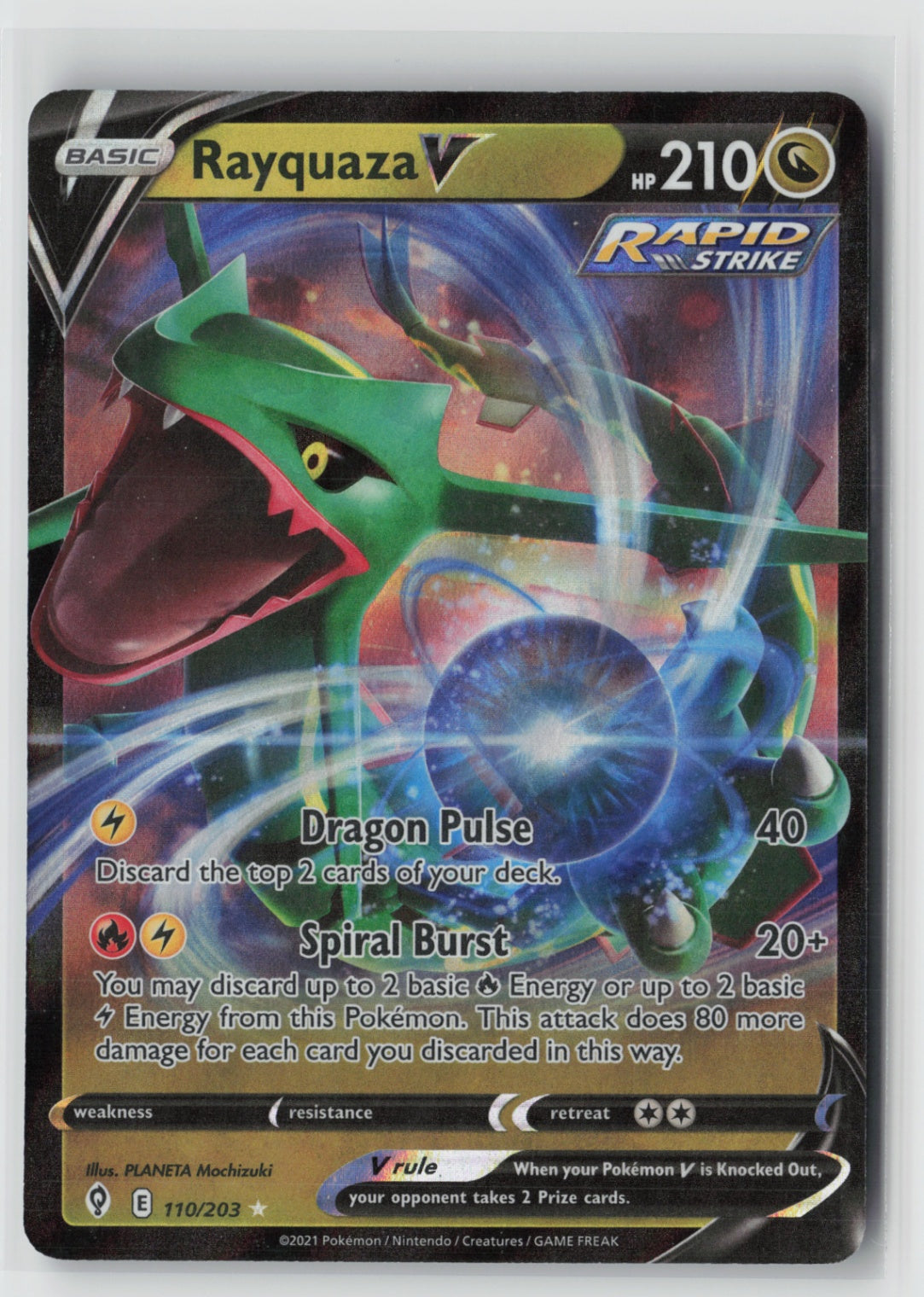 Rayquaza V 110/203 – SWSH07: Evolving Skies Pokémon Card NM