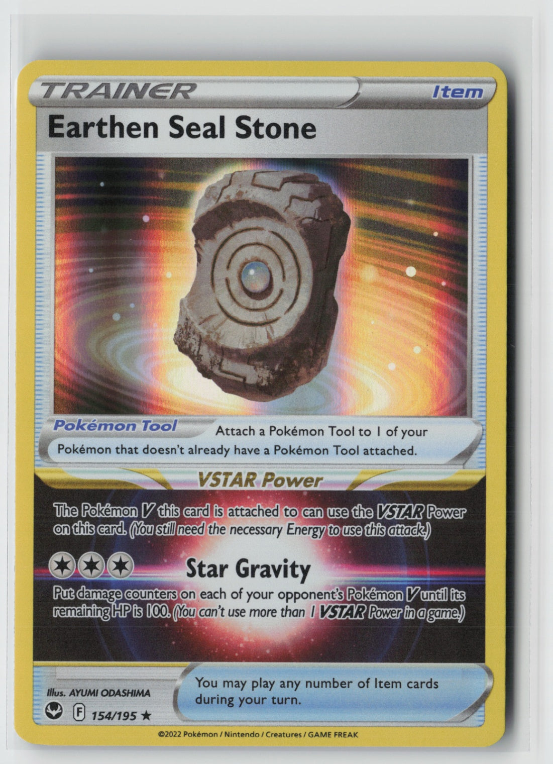 Earthen Seal Stone 154/195 – SWSH12: Silver Tempest Pokémon Card NM