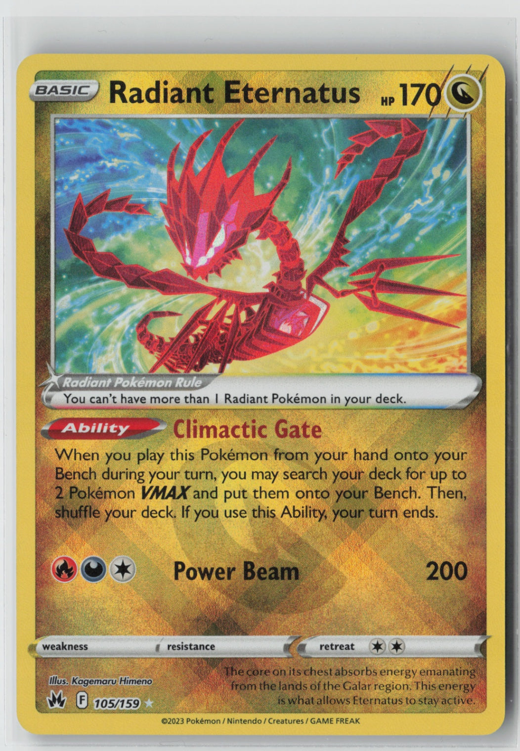 Radiant Eternatus 105/159 – Crown Zenith Pokémon Card NM