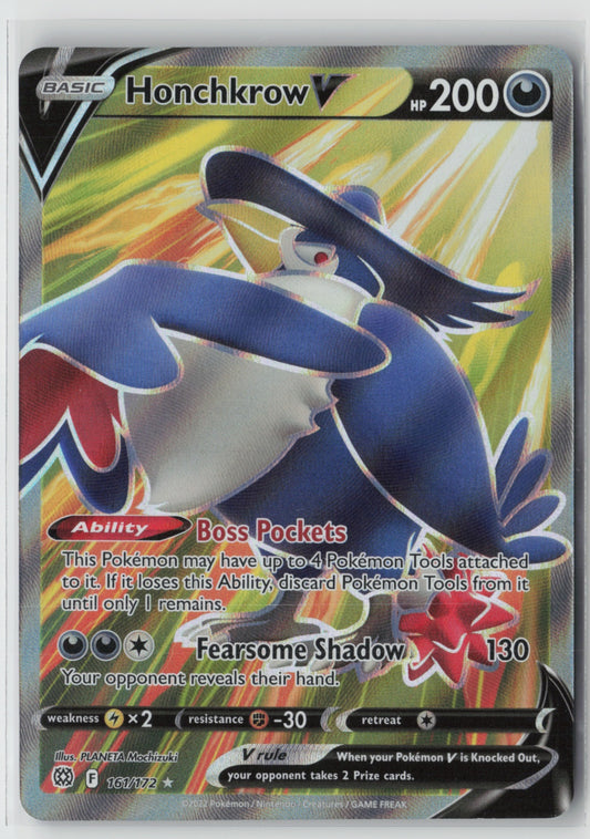 Honchkrow V (Full Art) 161/172 – SWSH09: Brilliant Stars Pokémon Card NM