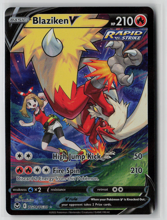 Blaziken V TG14/TG30 – Silver Tempest Trainer Gallery Pokémon Card NM