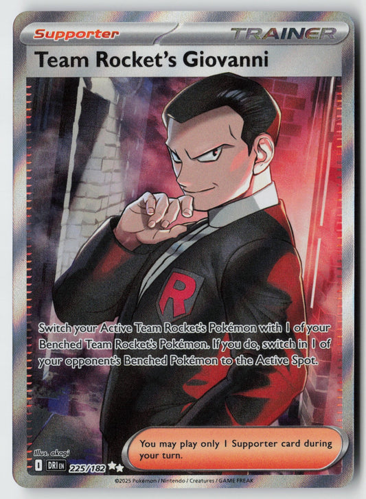 Team Rocket's Giovanni 225/182 – Destined Rivals Pokémon Card NM