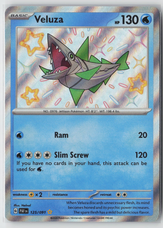 Veluza 125/091 – SV: Paldean Fates Pokémon Card NM