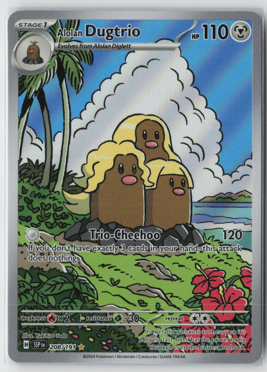 Alolan Dugtrio 208/191 – SV08: Surging Sparks Pokémon Card NM