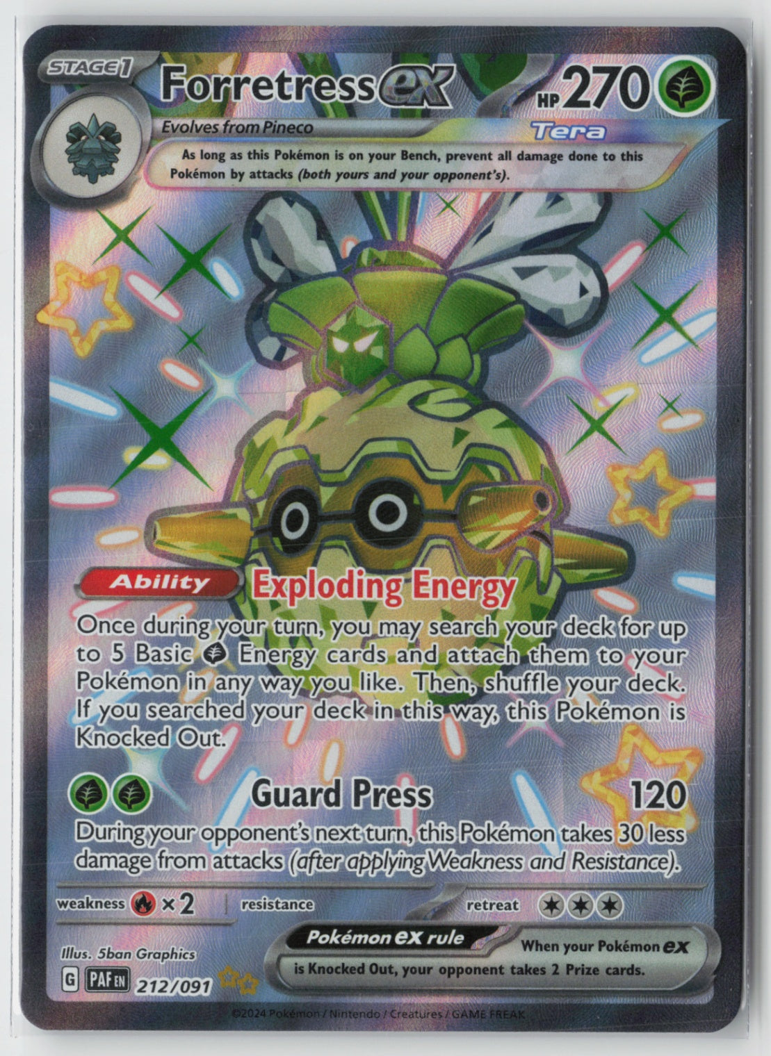 Forretress ex 212/091 – SV: Paldean Fates Pokémon Card NM