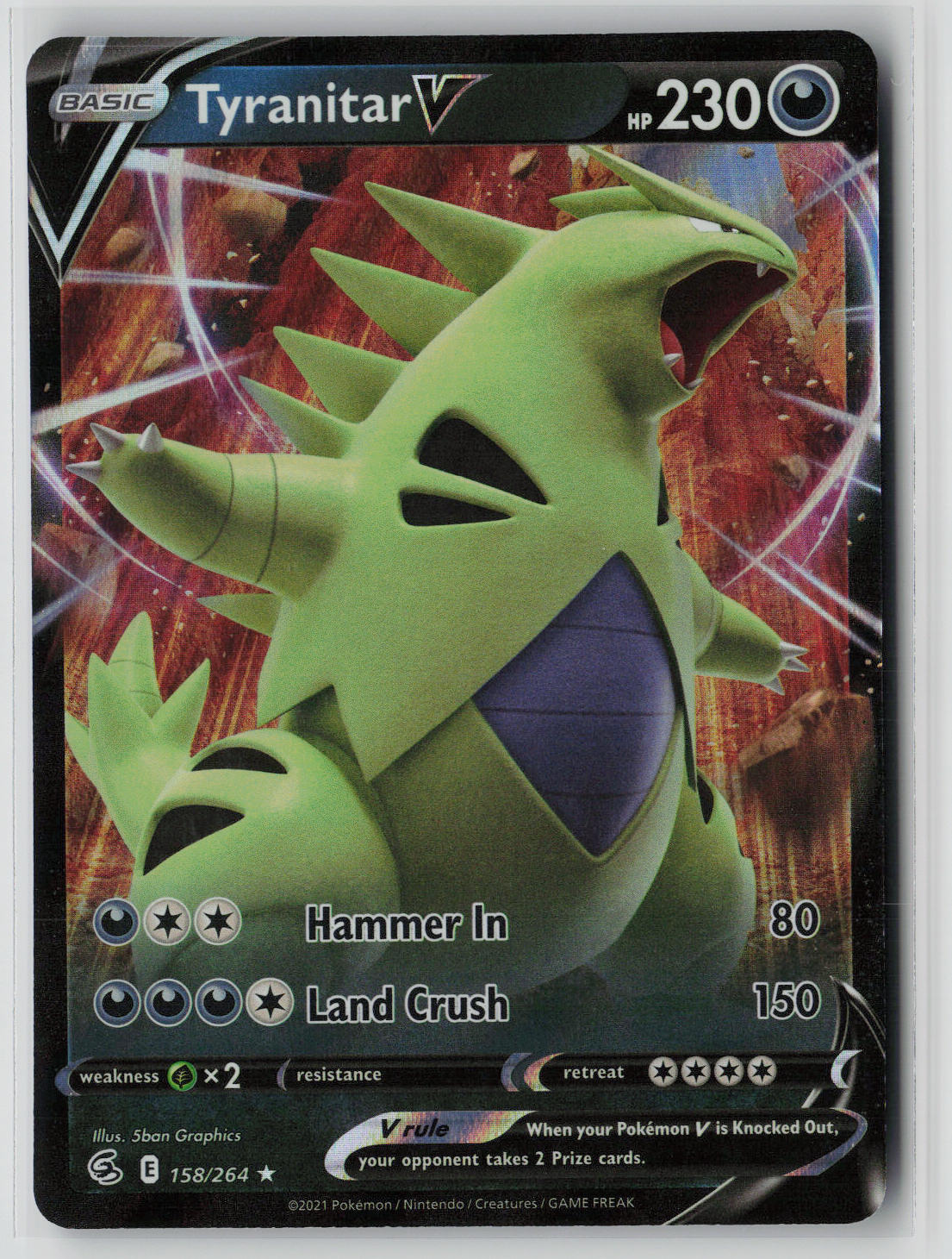 Tyranitar V 158/264 – Fusion Strike Pokémon Card NM