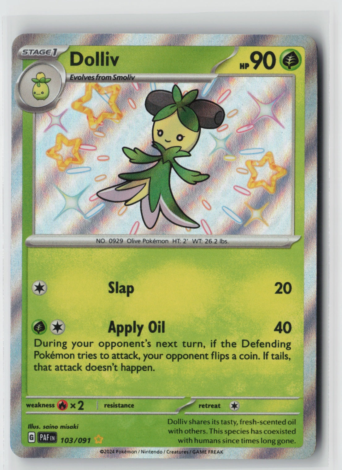 Dolliv 103/091 – SV: Paldean Fates Pokémon Card NM