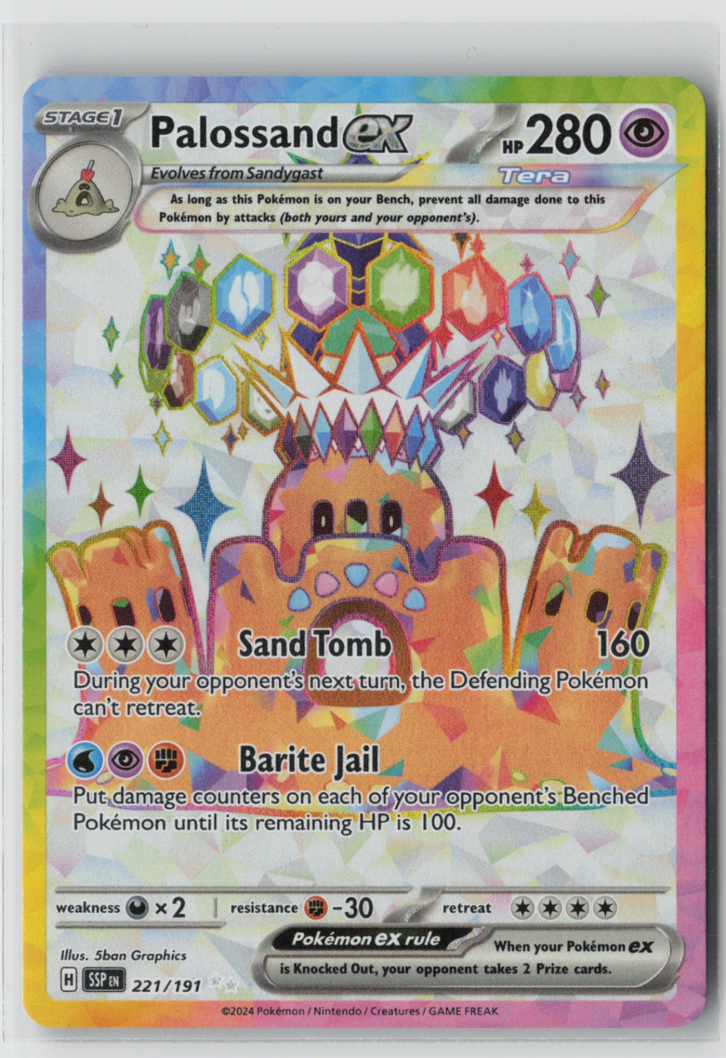 Palossand ex - 221/191 – SV08: Surging Sparks Pokémon Card NM