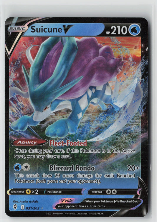 Suicune V 031/203 – SWSH07: Evolving Skies Pokémon Card NM