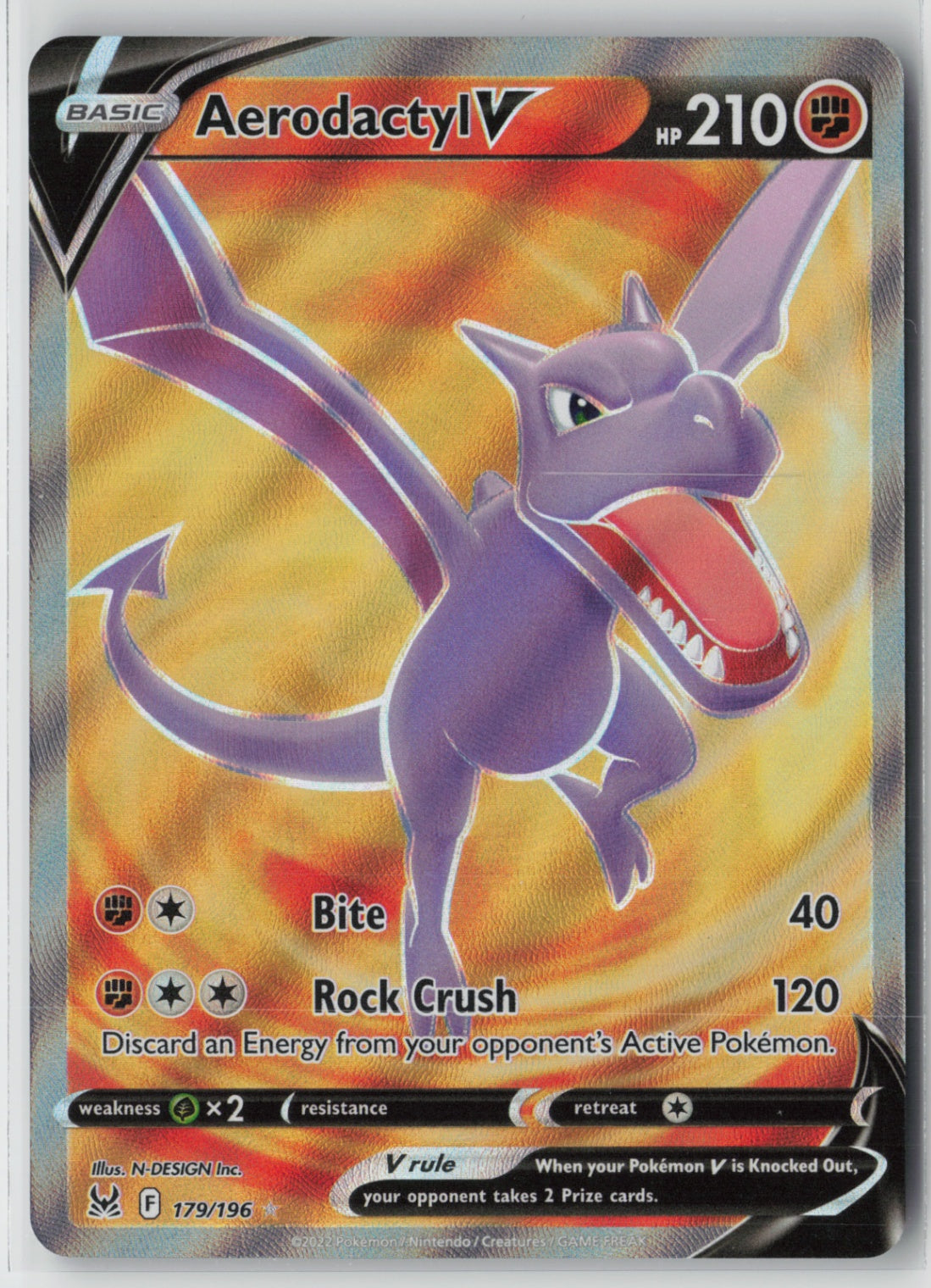 Aerodactyl V (Full Art) 179/196 – SWSH11: Lost Origin Pokémon Card NM