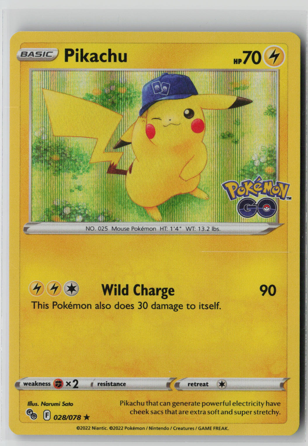 Pikachu 028/078 – Pokemon GO Pokémon Card NM