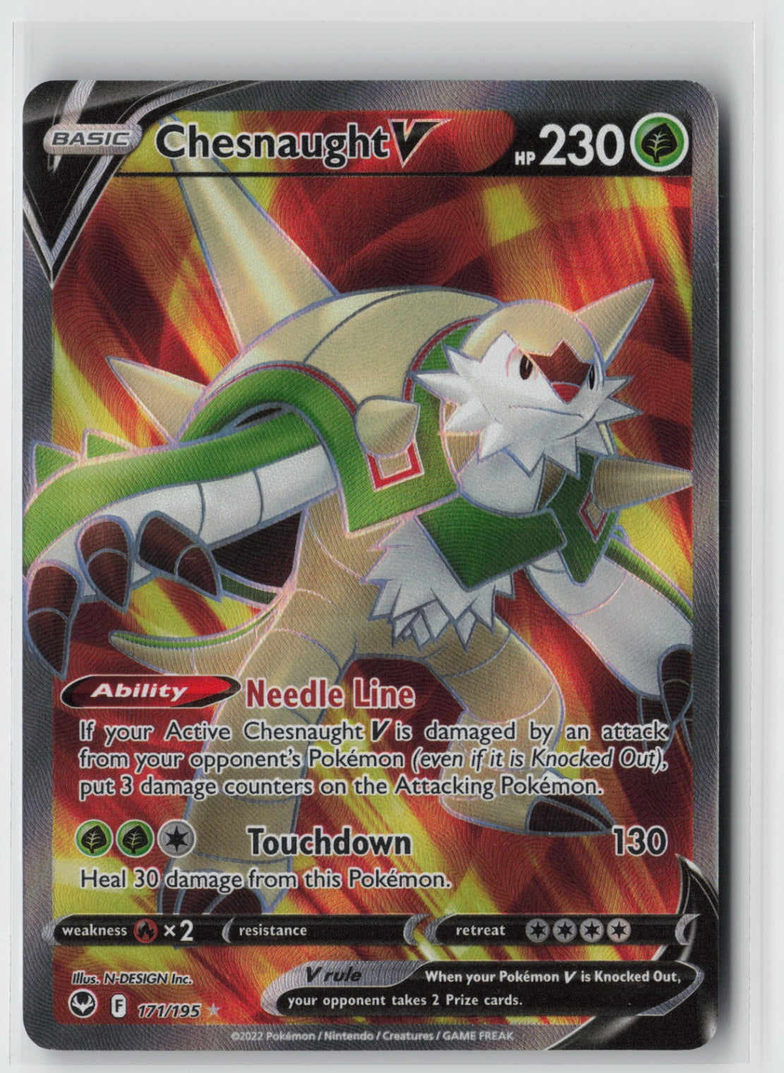 Chesnaught V (Full Art) 171/195 – SWSH12: Silver Tempest Pokémon Card NM