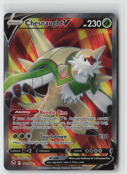 Chesnaught V (Full Art) 171/195 – SWSH12: Silver Tempest Pokémon Card NM
