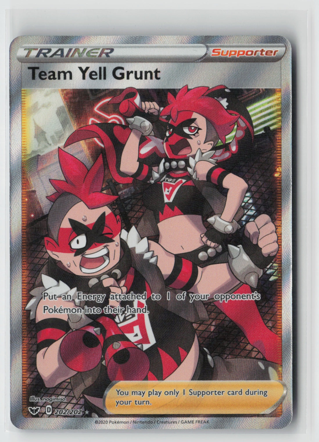 Team Yell Grunt (Full Art) 202/202 – SWSH01: Sword & Shield Base Set Pokémon Car