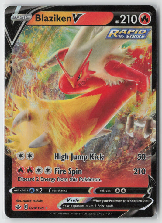 Blaziken V 020/198 – SWSH06: Chilling Reign Pokémon Card NM