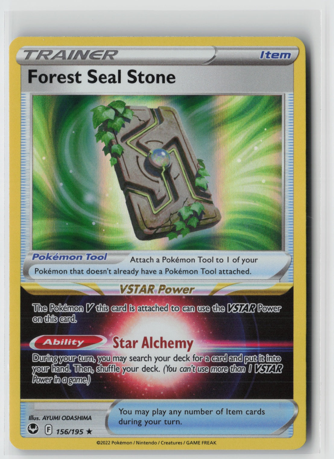 Forest Seal Stone 156/195 – SWSH12: Silver Tempest Pokémon Card NM