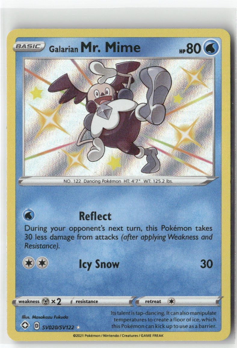 Galarian Mr. Mime SV020/SV122 – Shining Fates: Shiny Vault Pokémon Card NM