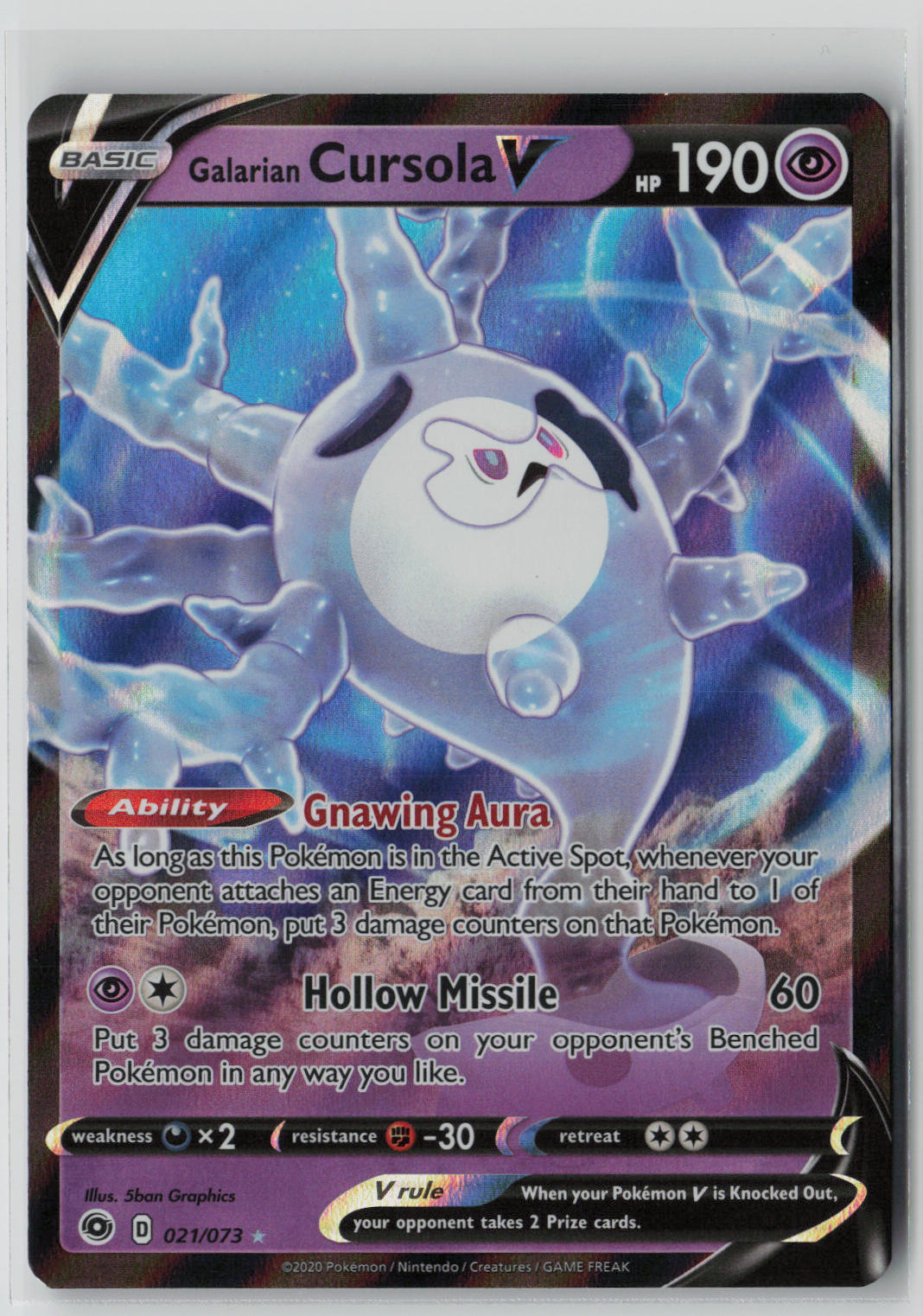 Galarian Cursola V 21/73 – Champion's Path Pokémon Card NM