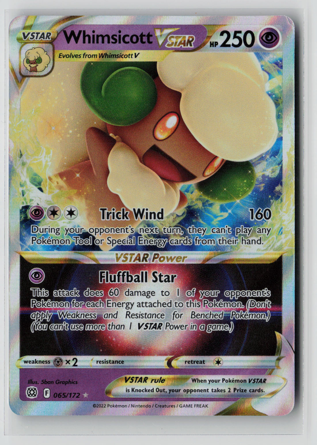 Whimsicott VSTAR 065/172 – Brilliant Stars Pokémon Card NM