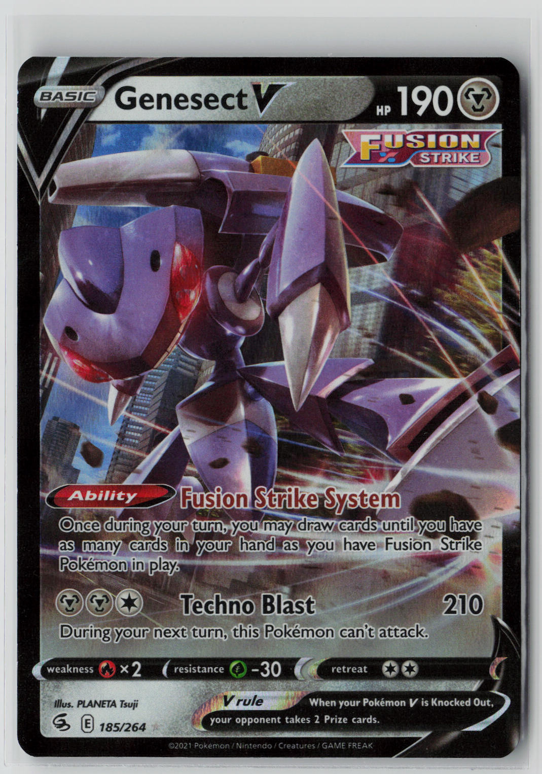 Genesect V 185/264 – Fusion Strike Pokémon Card NM