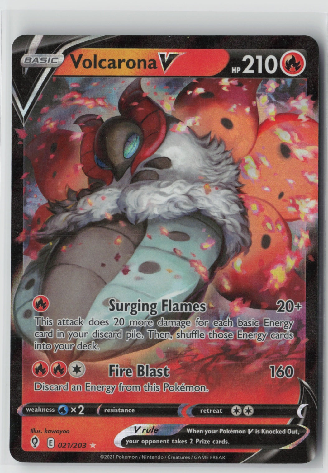 Volcarona V 021/203 – SWSH07: Evolving Skies Pokémon Card NM