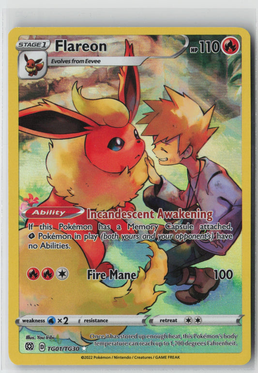 Flareon TG01/TG30 – SWSH09: Brilliant Stars Trainer Gallery Pokémon Card NM