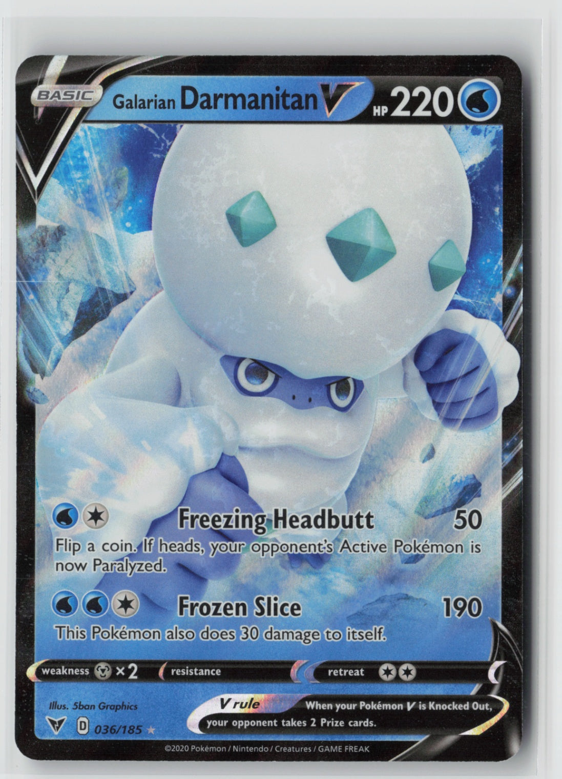 Galarian Darmanitan V 036/185 – SWSH04: Vivid Voltage Pokémon Card NM